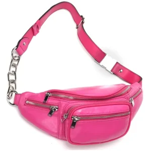 Bauchtasche Pink aus Leder
