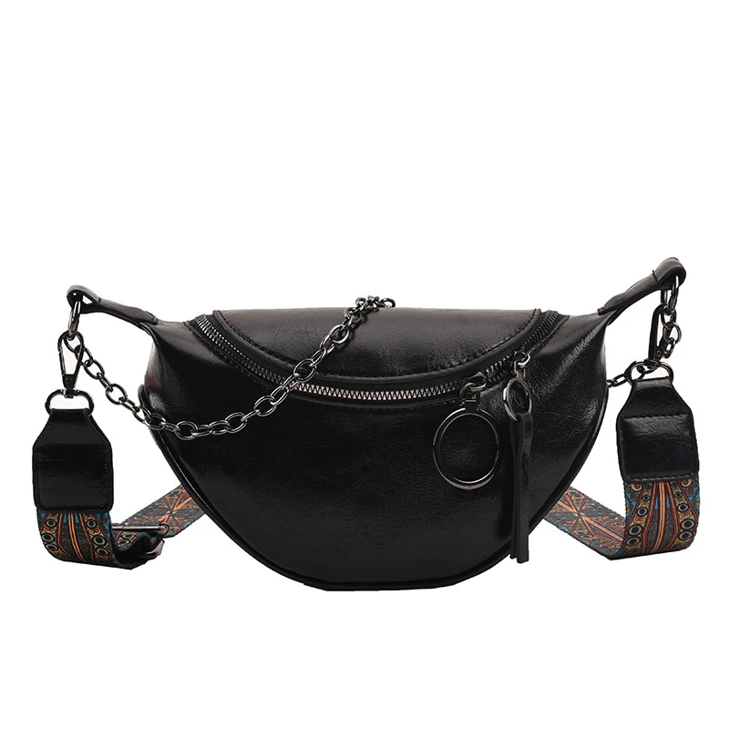 Bauchtasche Schwarz mit Kette