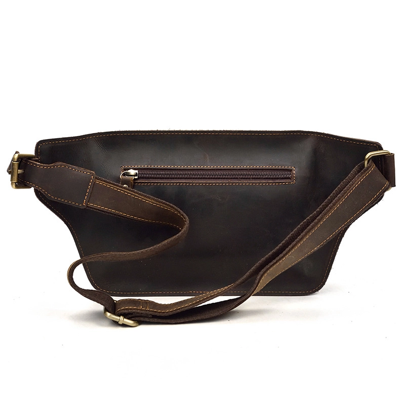 Eckig Bauchtasche Leder für Herren – Bild 3
