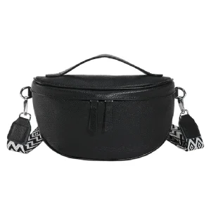Damen Bauchtasche Schwarz aus Leder