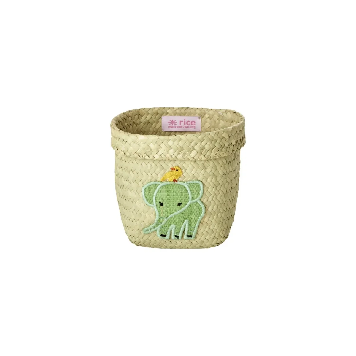 Runder Korb "Raffia - Animal" im 2er-Set - 20x19 cm (Natur/Grün) – Bild 5